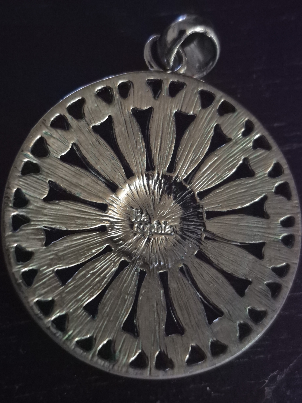 Sterling Silver Abalone Shell and Blue Crystal Pendant-Lia Sophia - Picture 6 of 7